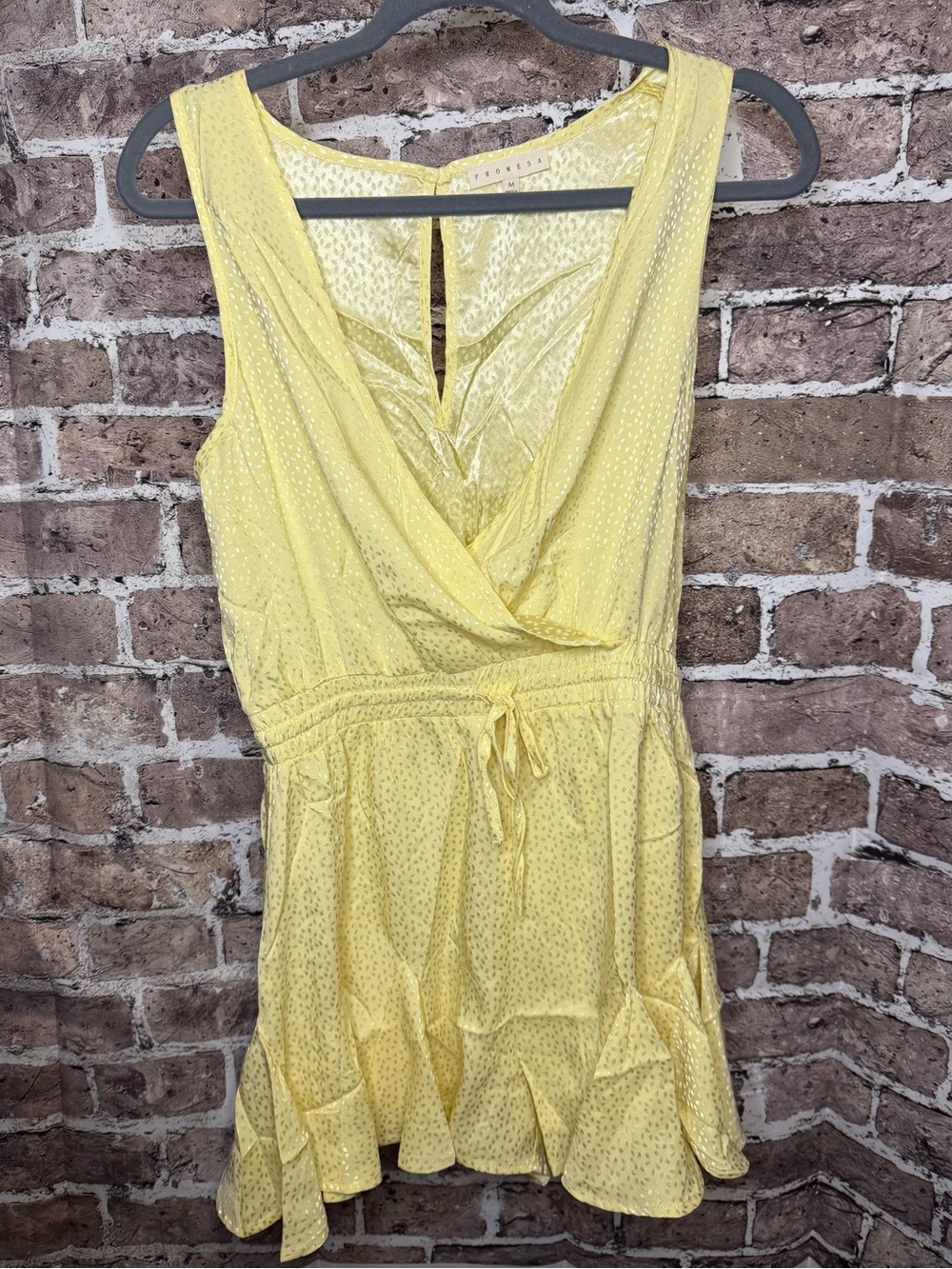 Promesa Pale Yellow Printed Sundress